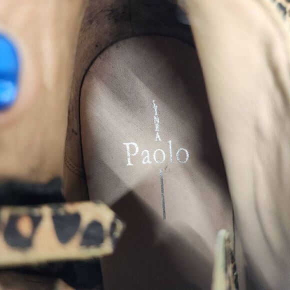 Linea Paolo Size 9 Felicia lll Leopard Zip-Up Leather Platform Bootie Sneakers C - Picture 9 of 13